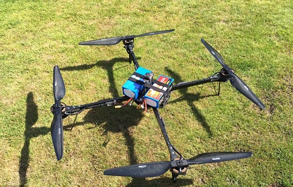인듀로(Enduro)로 명명된 이 드론은 오큐에어사가 조종했다 영국 불칸 UAV에 의해 제작됐다. T모터와 블레이드, 그리고 22Ah의 배터리가 사용됐다. 사진=오큐에어