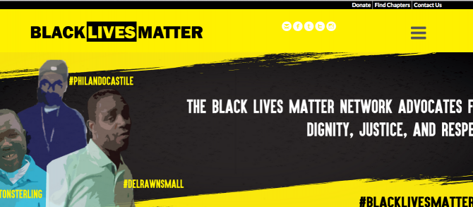 2015년에 확산되기 시작한 '흑인 생명이 중요하다!'(Black Lives Matter) 운동 웹사이트