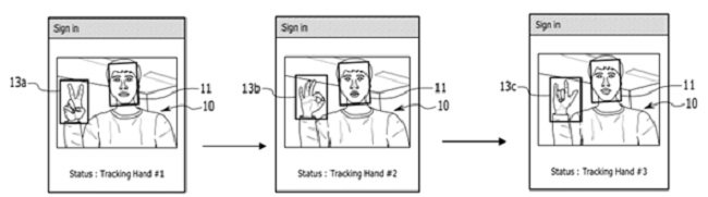 사용자의 얼굴 및 표정, 표정의 순서까지 인식하여 본인 인증을 진행하는 모바일 화면