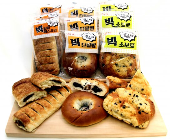 롯데제과가 최근 푸짐한 크기를 자랑하는 ‘빅 시리즈’ 빵을 출시했다고 밝혔다. 사진=롯데제과 제공
