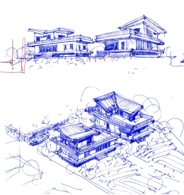 컨셉 스케치 : 건축가 이관직, 스케치 표현에 있어 한국을 대표하는 건축가 