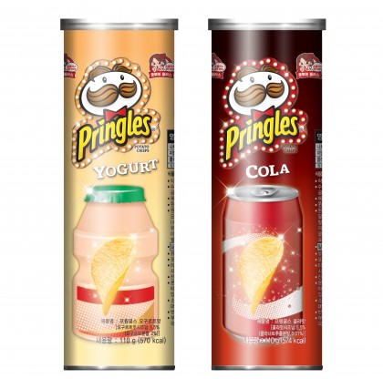 글로벌 감자칩 브랜드 ‘프링글스’ 국내 소비자들을 위해 세계 최초로 요구르트와 콜라 등의 음료 맛을 그대로 구현한 이색 한정판 제품을 국내에서 선보였다. 사진=프링글스 제공