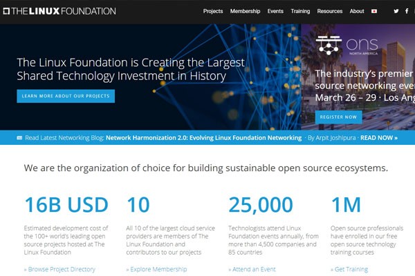 리눅스 재단(Linux Foundation) 웹사이트