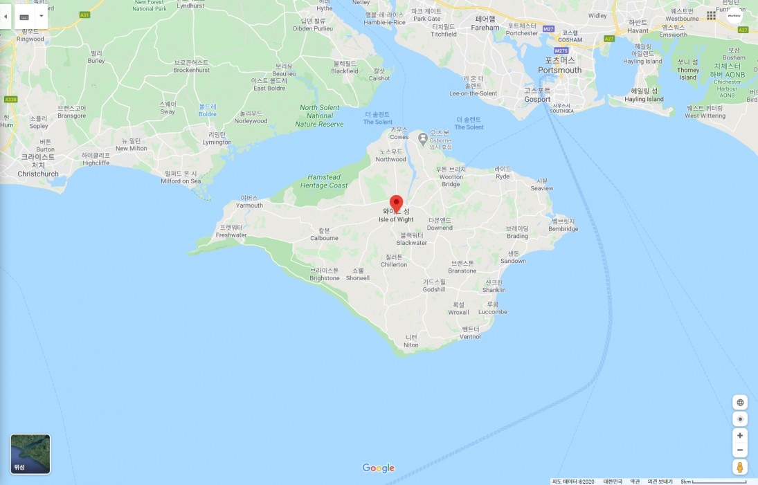 영국 와이트섬 위치 [출처=구글 맵]