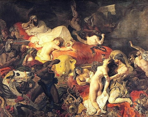 외젠 들라쿠르아, 「사르다나팔루스의 죽음」, 1767, 루브르 미술관