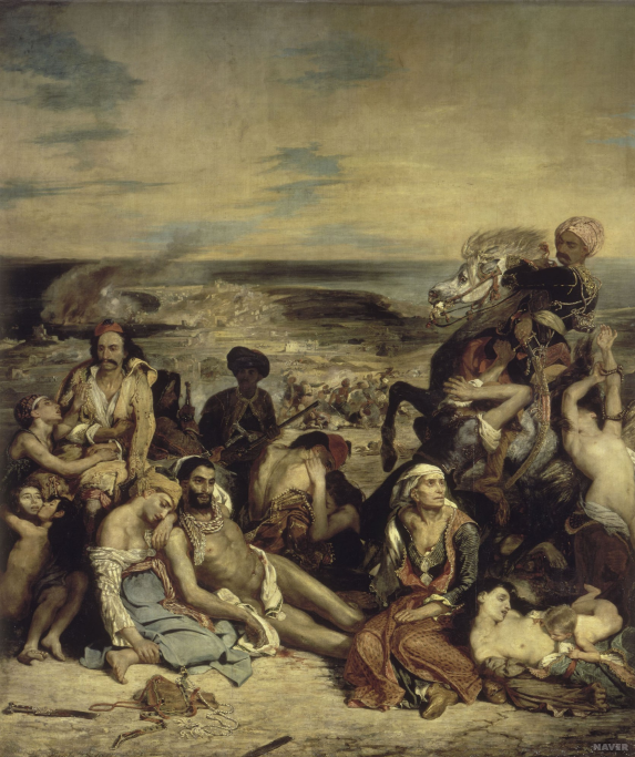 외젠 들라쿠르아, 「키오스 섬의 학살」, 1819, 루브르 미술관