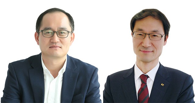 이번 인사로 승진한 강국현 사장(왼쪽)과 박종욱 사장