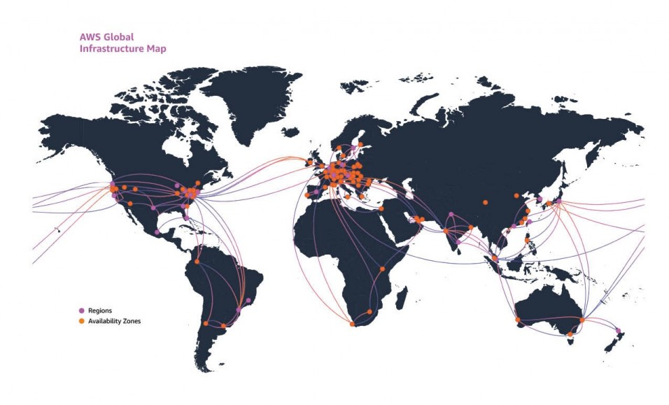 AWS 글로벌 인프라 구조 지도