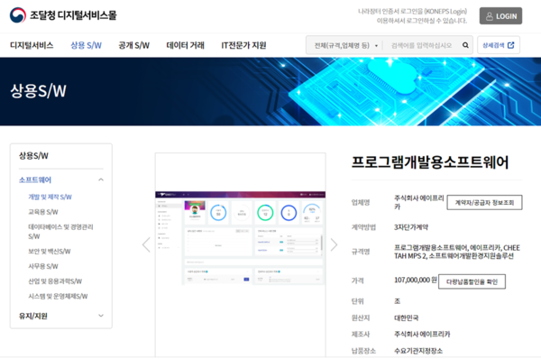 에이프리카는 최근 인공지능 통합 플랫폼 ‘치타’를 조달청 디지털서비스몰에 등록했다.