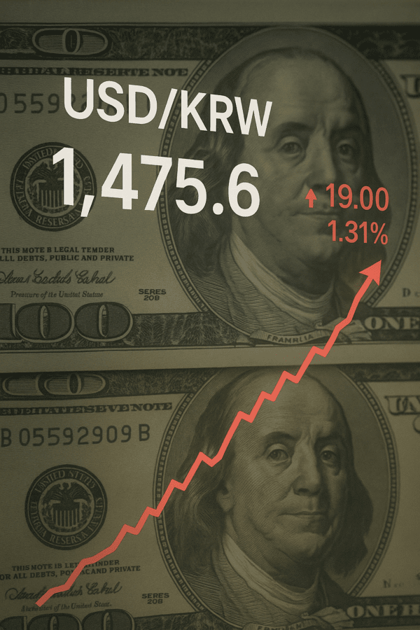 달러원 환율이 급격히 상승하며 원화실질실효환율이 최저치로 떨어졌다. 이미지는 챗GPT 생성.