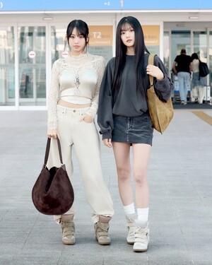 ‘키스오브라이프’ 나띠&하늘, 파리 이자벨마랑 SS26쇼 참석 위해 출국